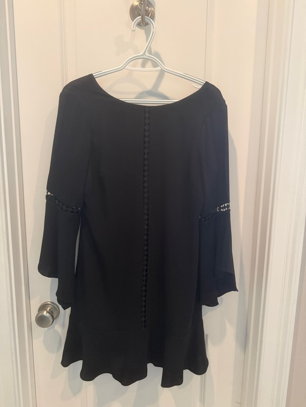 White House Black Market Black Long Sleeve Dress with Flared Sleeves